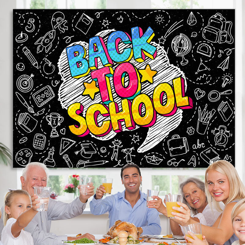 Lofaris Back to School Education Chalkboard Backdrop for Photo
