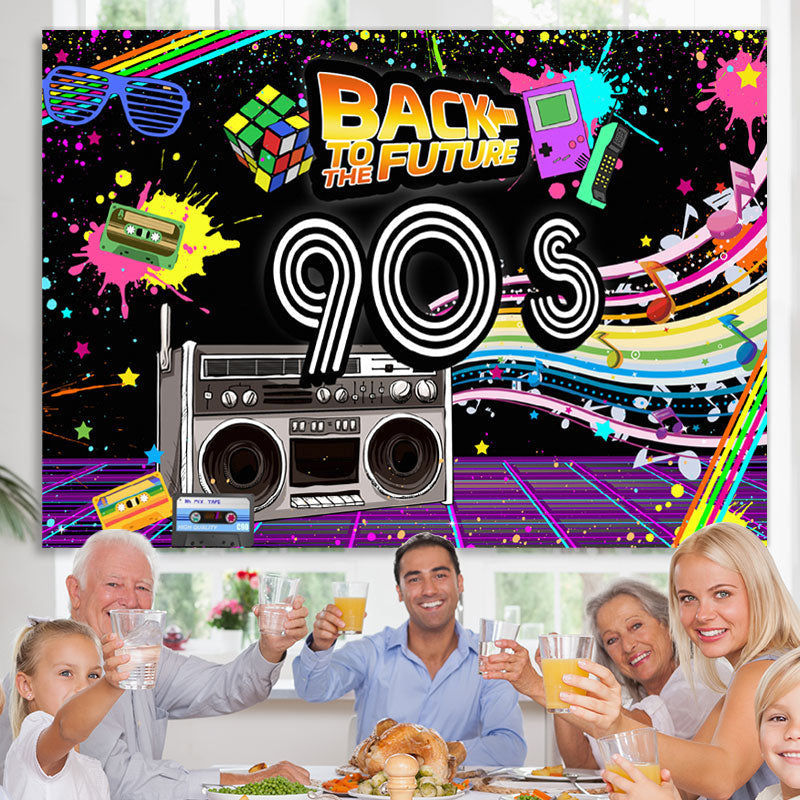 Lofaris Back To The Future Hip Hop 90S Night Party Backdrop