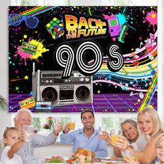 Lofaris Back To The Future Hip Hop 90S Night Party Backdrop