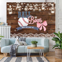 Lofaris Ball Or Bows What Will Baby Be Gender Reveal Backdrop