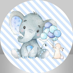 Lofaris Ballon Rabbit And Elephant Round Baby Shower Backdrop