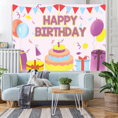 Lofaris Balloon Cake Gifts 1st Happy Birthday Party Celebration Backdrop