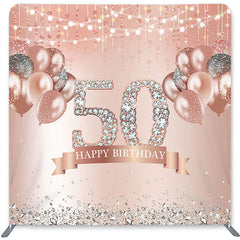 Lofaris Balloons Diamonds Double-Sided Backdrop for 50th Birthday