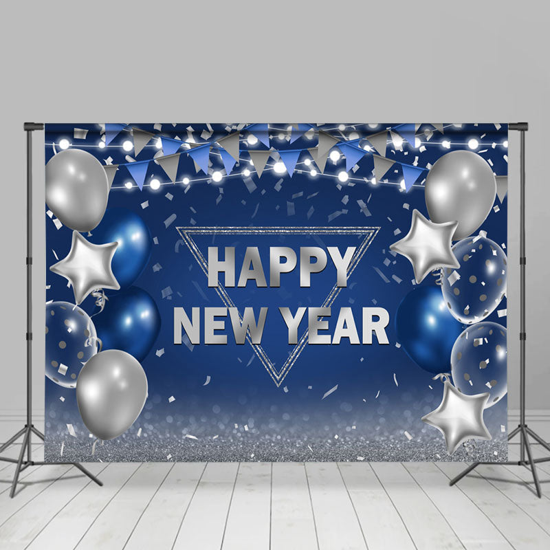 Lofaris Balloons Silver Band Happy New Year Backdrop For Party
