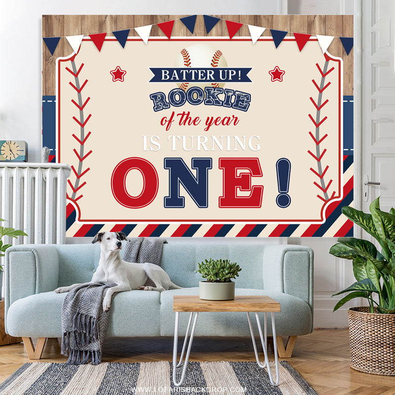 Lofaris Batter Up Rookie Of Year Is Turning One Birthday Backdrop