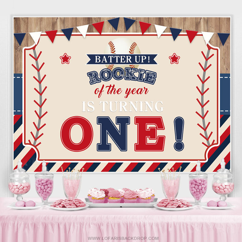 Lofaris Batter Up Rookie Of Year Is Turning One Birthday Backdrop