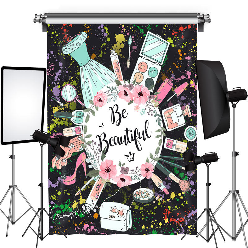 Lofaris Be Beautiful Makeup Graffiti Bridal Shower Backdrop
