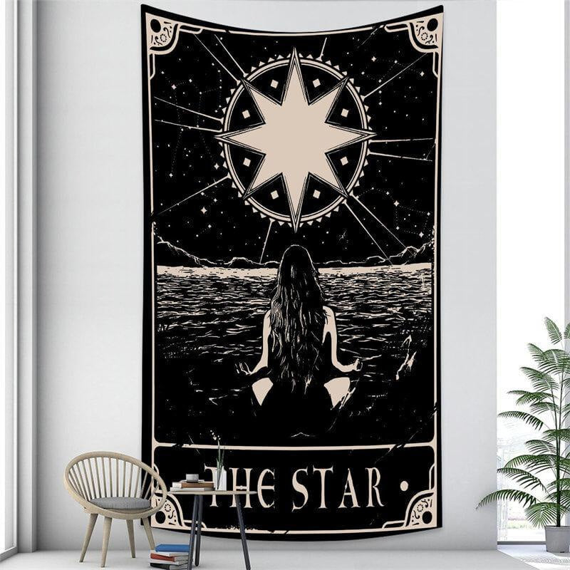 Lofaris Beach Black And White Divination Bohemian Wall Tapestry