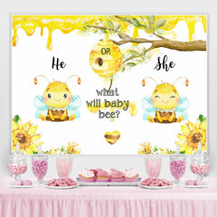 Lofaris Bee Themed Gender Reveal Backdrop Cute Party