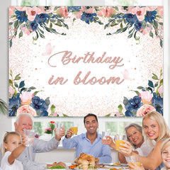Lofaris Birthday in Bloom Pink Floral Bokeh Biurthday Backdrop