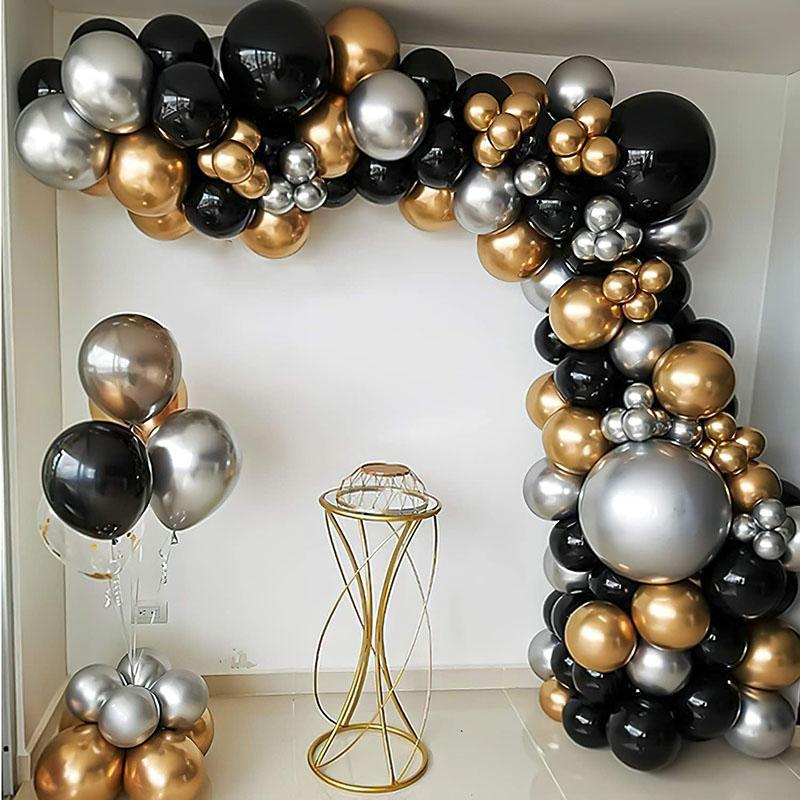 Black Gold Balloon Arch Garland Kit Party Decorations