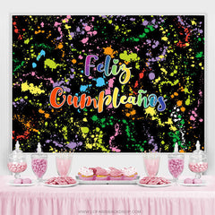 Lofaris Black And Color Graffiti Happy Birthday Backdrop