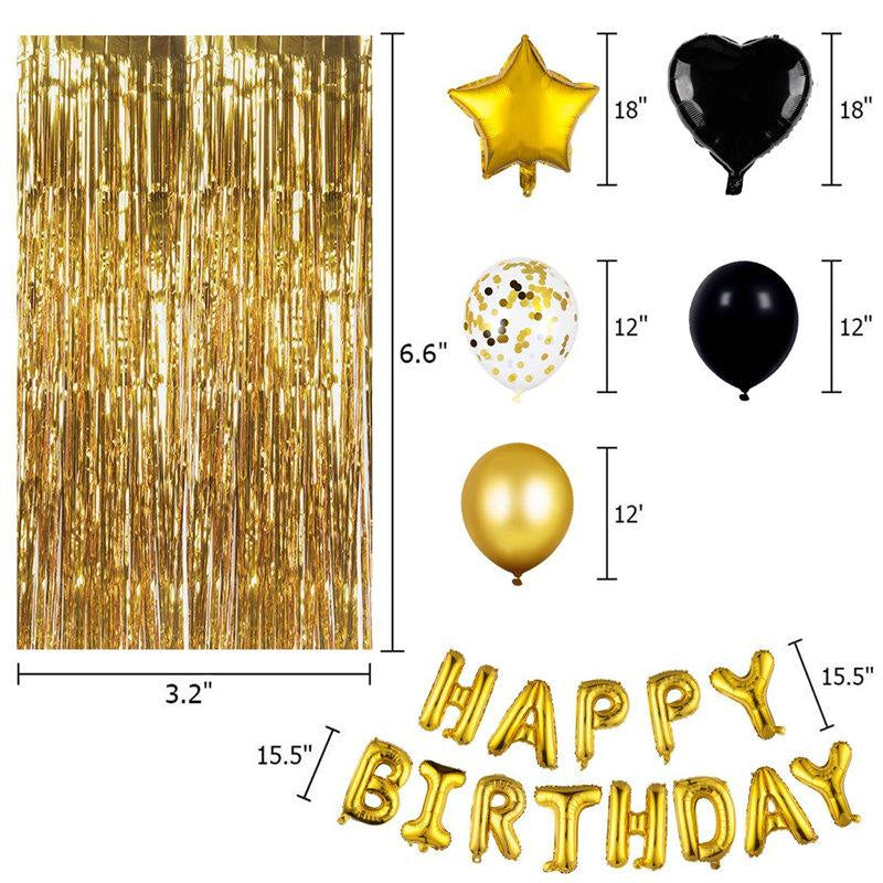 Lofaris Black and Gold Balloons Happy Birthday Party Decorations