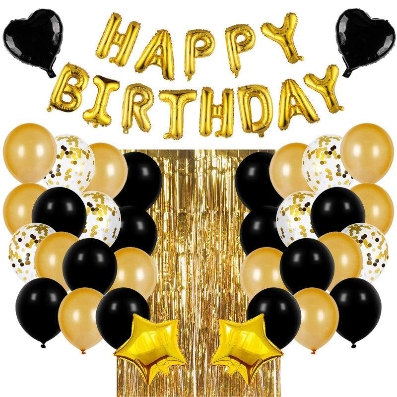 Lofaris Black and Gold Balloons Happy Birthday Party Decorations