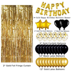 Lofaris Black and Gold Balloons Happy Birthday Party Decorations