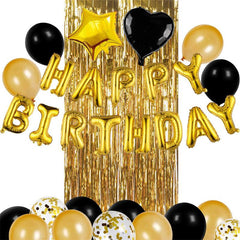 Lofaris Black and Gold Balloons Happy Birthday Party Decorations
