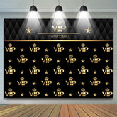 Lofaris Black And Golden Welcome Vip Happy Birthday Backdrop