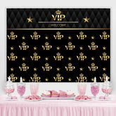 Lofaris Black And Golden Welcome Vip Happy Birthday Backdrop