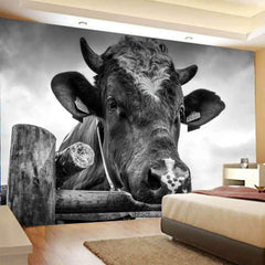 Lofaris Black And Grey Cow Animal 3D Printed Family Wall Tapestry