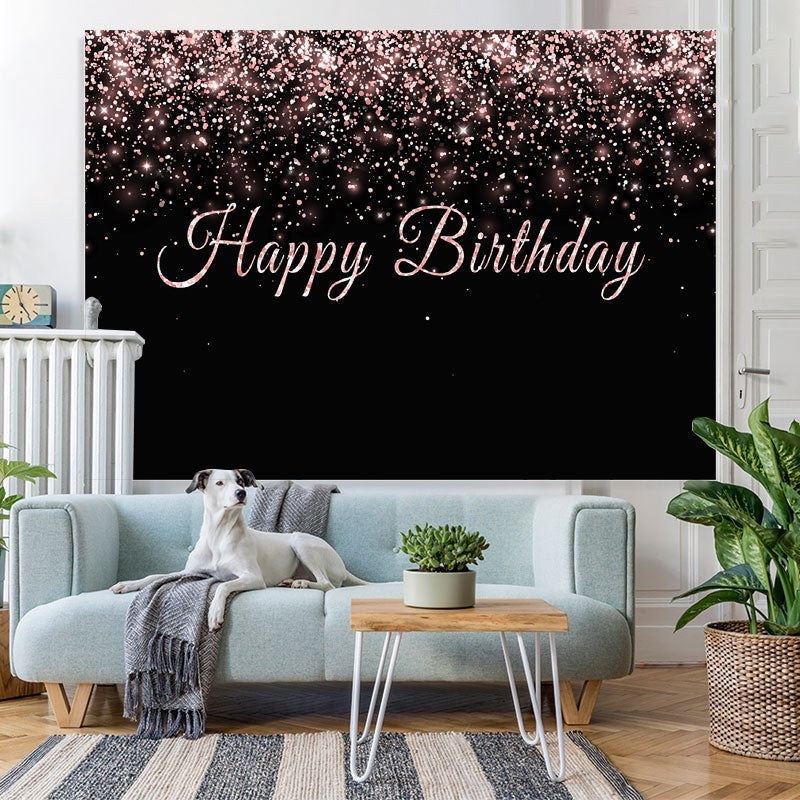 Lofaris Black and Rose Gold Birthday Backdrops for Photo