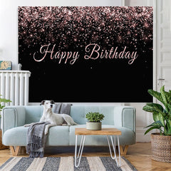 Lofaris Black and Rose Gold Birthday Backdrops for Photo