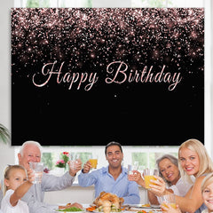 Lofaris Black and Rose Gold Birthday Backdrops for Photo