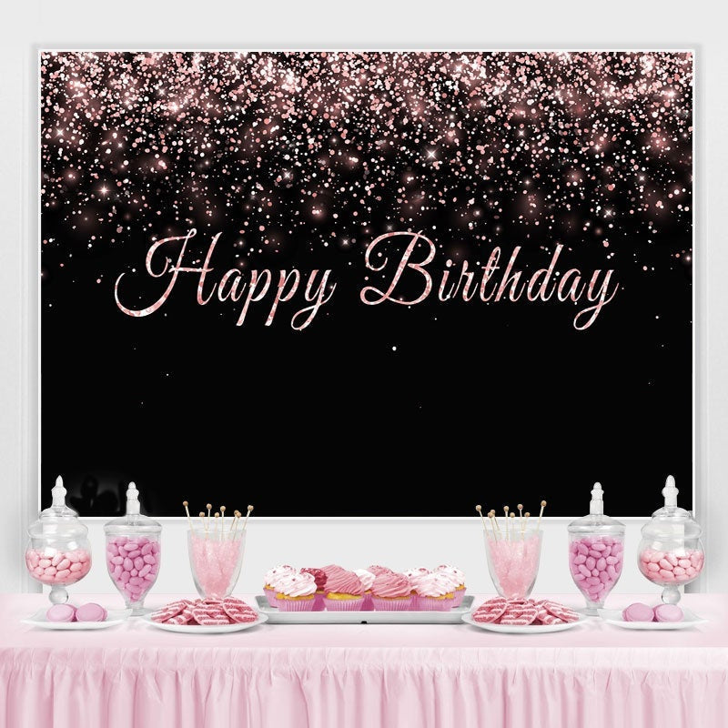 Lofaris Black and Rose Gold Birthday Backdrops for Photo