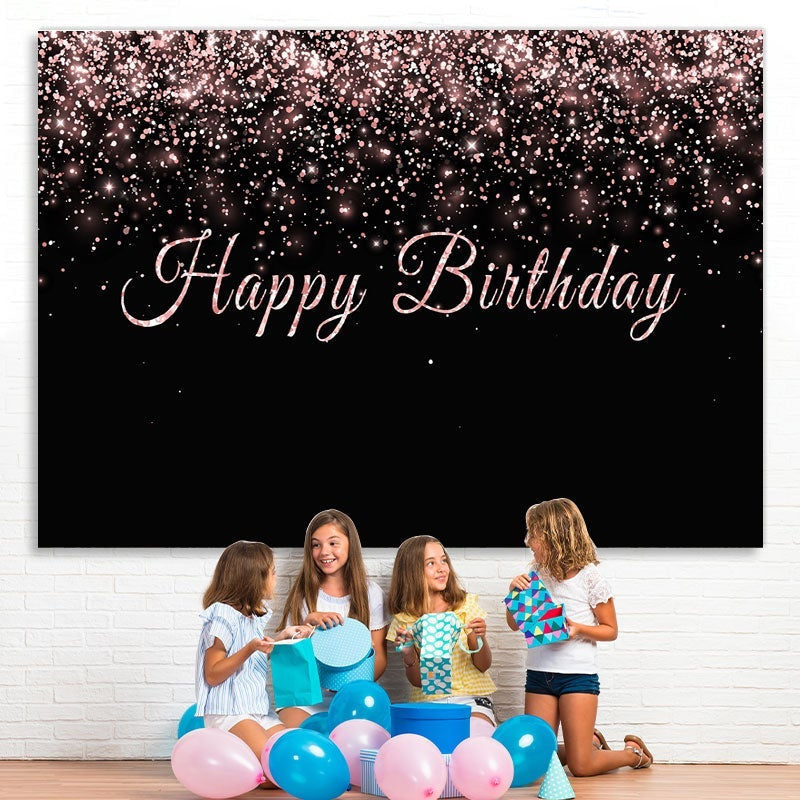 Lofaris Black and Rose Gold Birthday Backdrops for Photo