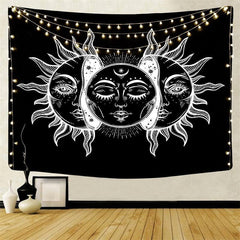 Lofaris Black And White Abstract Mandala Still Life Wall Tapestry