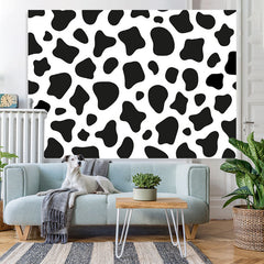 Lofaris Black and White Cow Backdrop for Kids Birthday Party