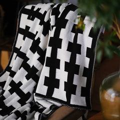Lofaris Black And White Grid Soft Throw Blanket For Bed Sofa