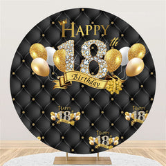 Lofaris Black Balloons Happy 18Th Birthday Circle Backdrop