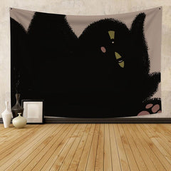 Lofaris Black Cat 3D Printed Animal Funny Family Wall Tapestry