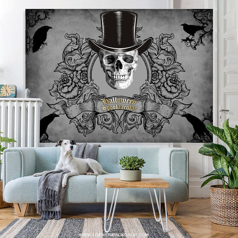 Lofaris Black Dallomeen Spooktacular Halloween Theme Backdrop