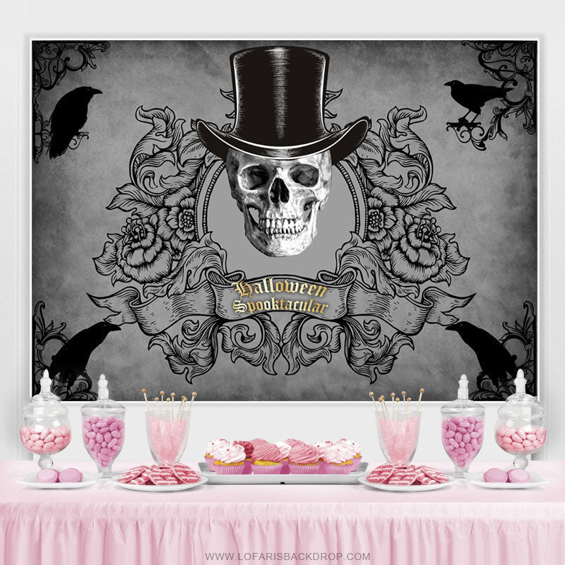 Lofaris Black Dallomeen Spooktacular Halloween Theme Backdrop