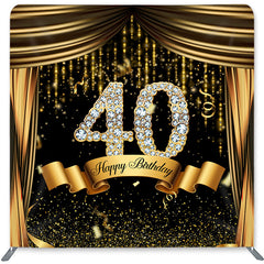 Lofaris Black Gold Glitter Bokeh Double-Sided Backdrop for Birthday