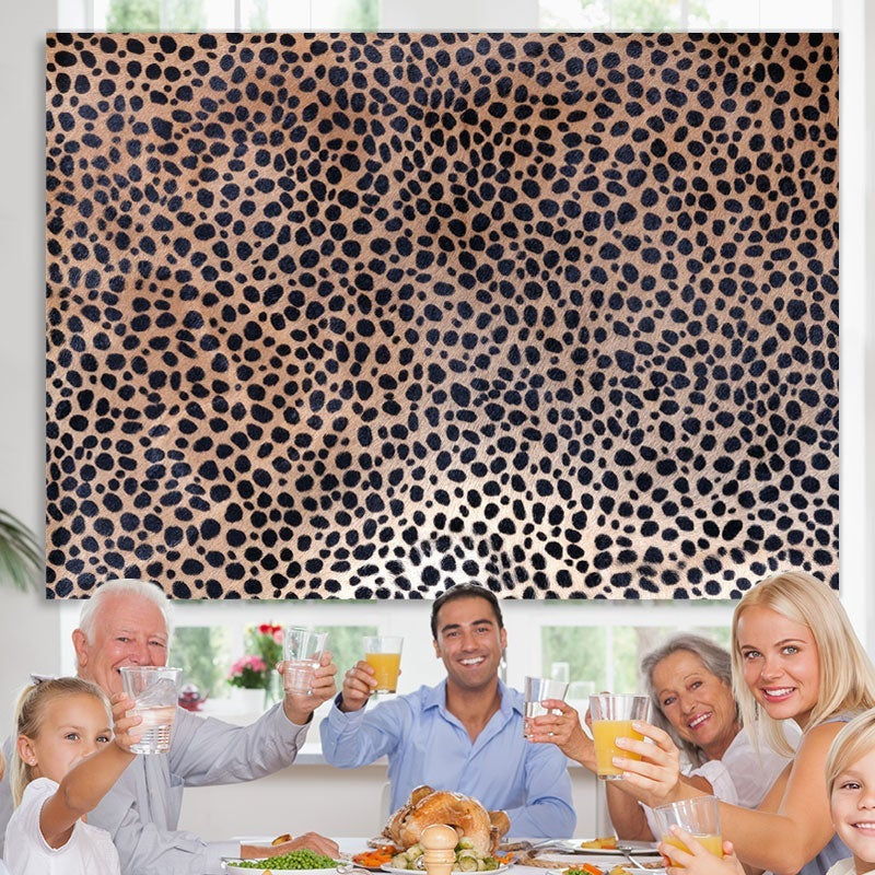 Lofaris Black Leopard Print Happy Birthday Party Backdorp