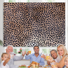 Lofaris Black Leopard Print Happy Birthday Party Backdorp