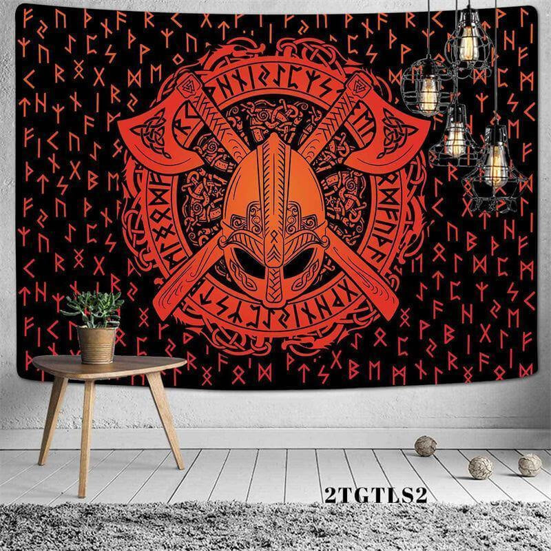Lofaris Black Red Guard Divination Trippy Novelty Wall Tapestry