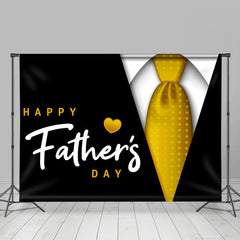 Lofaris Black Suit With Gold Tie Happy Fathers Day Backdrop