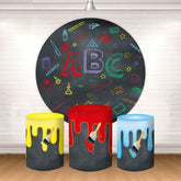Lofaris Blackboard ABC Colorful Pattern Round Backdrop Kit