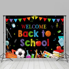 Lofaris Blackboard Rainbow Flag Welcome Back to School Backdrop