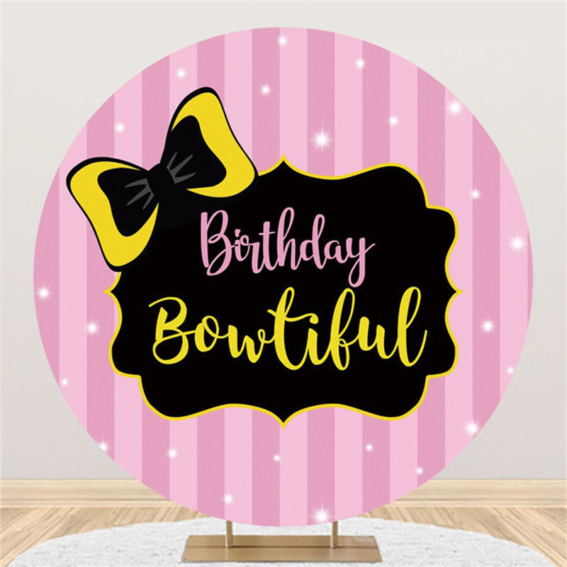 Lofaris Blackpink Birthday Bowtiful Round Backdrop For Girl