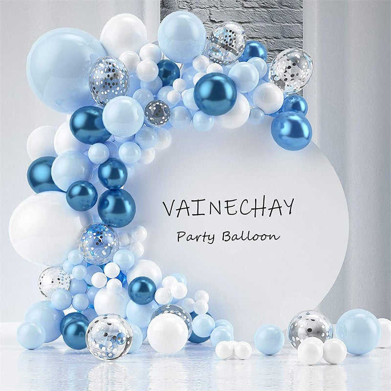 Blue 104 Pack Balloon Arch Kit | Party Decorations - Silver | White
