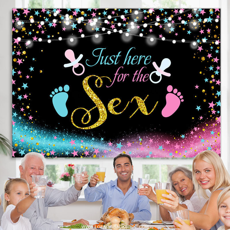 Lofaris Blue And Pink Star Glitter Backdrop For Baby Shower