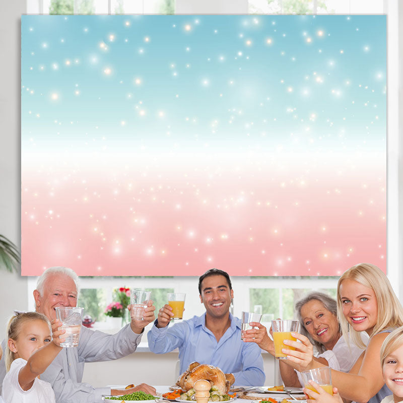 Lofaris Blue And Pink With Glitter Dots Fuzzy Party Backdrop