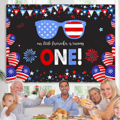 Lofaris Blue And Red Glasses With Black Birthday Backdrops