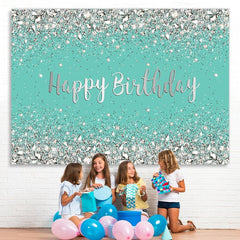 Lofaris Blue and Shiny Diamonds Birthday Photo Decor Backdrop