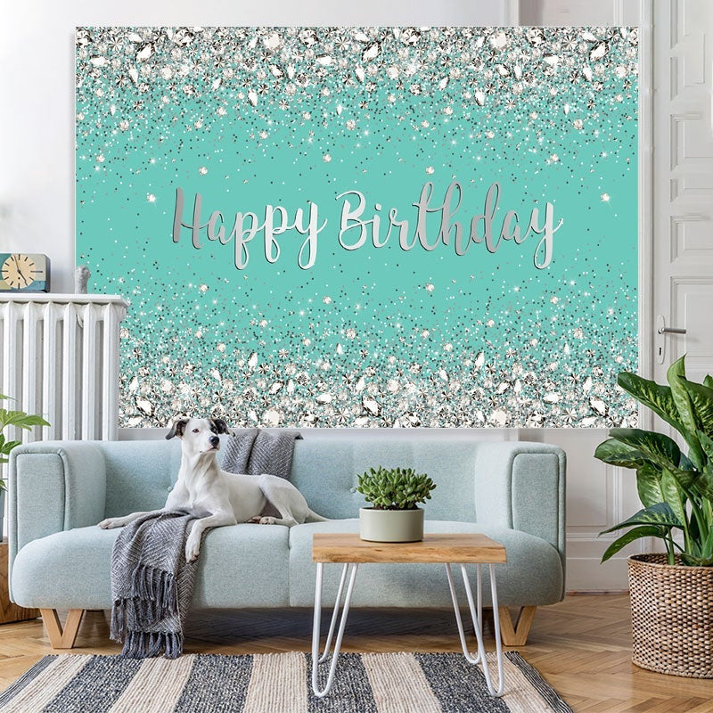 Lofaris Blue and Shiny Diamonds Birthday Photo Decor Backdrop
