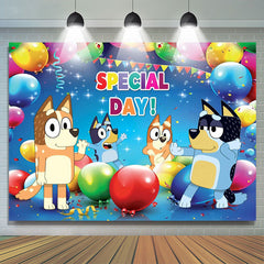 Lofaris Blue Cartoon Dogs Birthday Backdrop For Kids Party